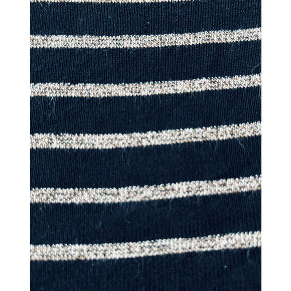 J.JILL WEAREVER 3/4 RAGLAN SLV PULL-OVER BLOUSE, WOMENS, MP, BLACK GREY STRIPES - Picture 9 of 12